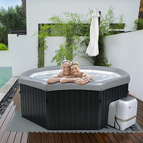 Miweba MSpa aufblasbarer passend für Whirlpool Outdoor Tuscany F-TU061 | Achteckig 193.0 cm x 193.0 cm - 6 Personen Spa Pool - Ozon & UV-C Reinigung - Bis 1625 L - 40°C - Control Box - 138 Düsen - TÜV von Miweba