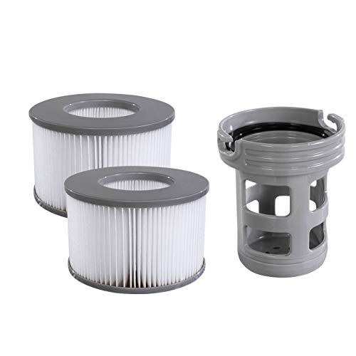Miweba Original MSpa Whirlpool Ersatz Filter Filterkartusche Nachrüstset 2X Filter + Filterhalter für Modelle bis 2019 - Delight - Premium - Elite - Concept (Nachrüstset Modell bis 2019) von Miweba