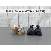 Müll in Säcke Und Tüten | Set 632 Altpapier Papierkorb Müllsack Wichtelabfall Wichtel Körbe Miniatur Zubehör Müll in Säcke Und Tüten | Set 632 Altpapier Papierkorb Müllsack Wichtelabfall Wichtel Körbe Miniatur Zubehör von MixToFitShop