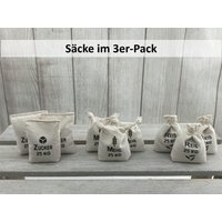 Wichtel Säcke | Set 352 Mehlsack Zuckersack Reissack Miniatur Puppenhaus Küchenzubehör Wichtel Zubehör von MixToFitShop