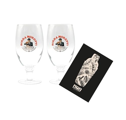 Birra Moretti 2er Set Bierglas 2X Glas Gläser Tulpe mit 0,2L Eichung von Mixcompany.de Bar & Glas