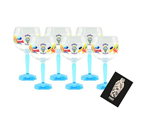 Bombay Sapphire 6er Set Ballon Glas mit Muster bunt Cocktail Glas Gläser eckiger Fuß von Mixcompany.de Bar & Glas