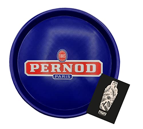 Pernod Paris Tablett Serviertablett in Blau Kellnertablett mit Gummi von Mixcompany.de Bar & Glas