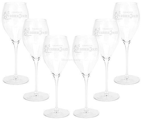 Perrier Jouet Champagner P Glas Gläser Set - 6x Gläser 0,1l geeicht von Mixcompany.de Bar & Glas