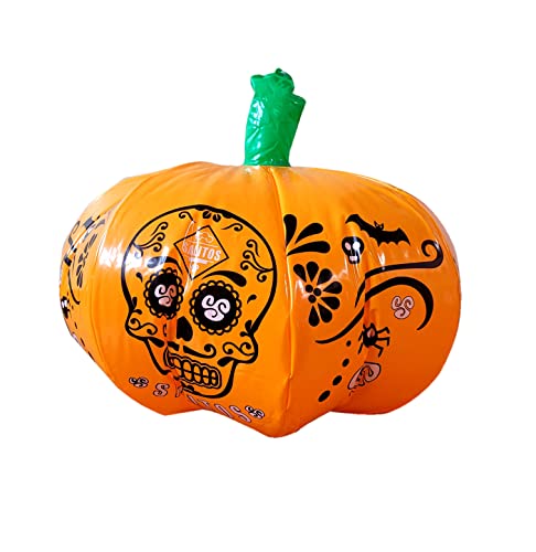 Salitos Halloween Kürbis aufblasbar Gartendecko in Orange mit Totenkopf Skullhead von Mixcompany.de Bar & Glas