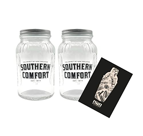 Southern Comfort 2er Set Lynchburg 2x Glas Gläser MIT DECKEL Bar Cocktail/Marmeladenglas von Mixcompany.de Bar & Glas