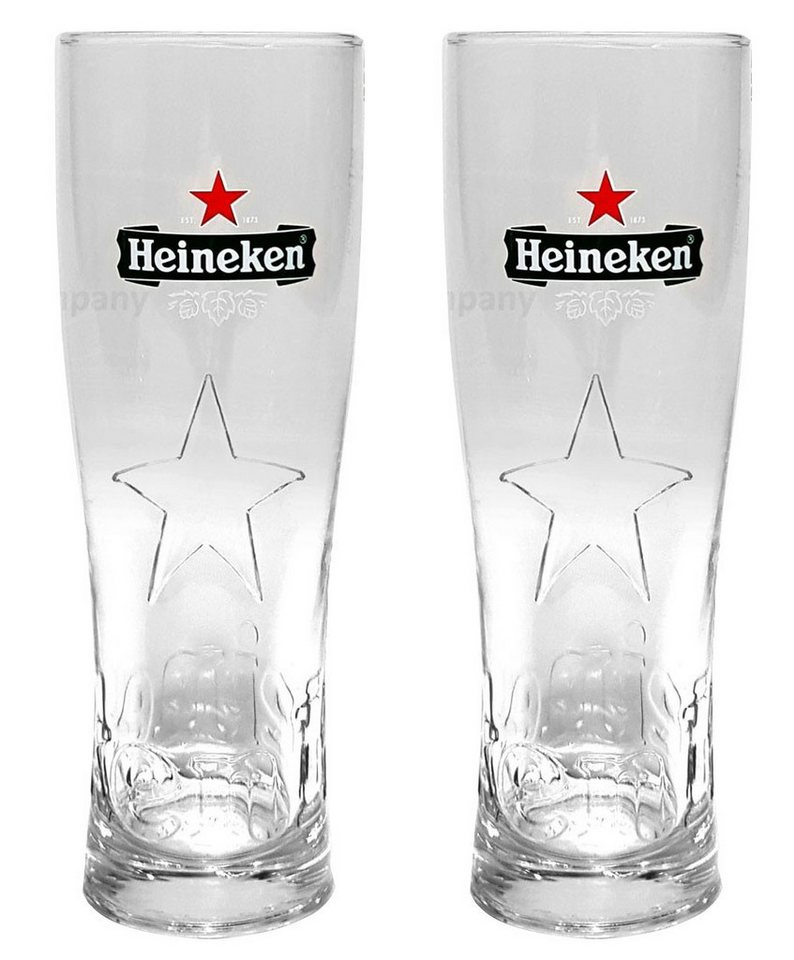 Mixcompany Bierglas Heineken Bier 0,25 Glas Gläser Set - 2x Gläser 0,25 GEEICHT Biergla von Mixcompany
