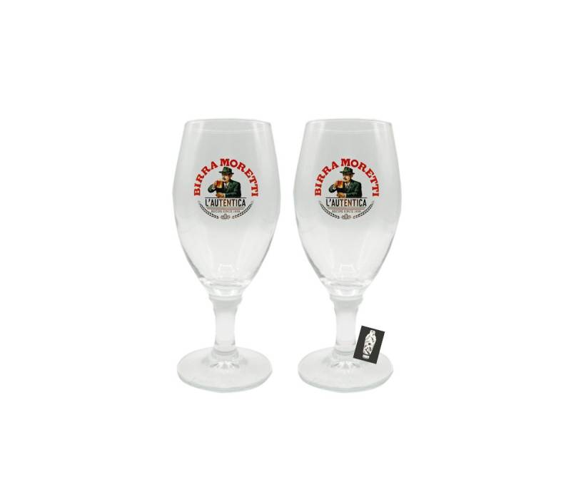 Mixcompany Gläser-Set Birra Moretti Bierglas 0,25L 2er Set 2 x Tulpe mit 0,25l Eichung von Mixcompany