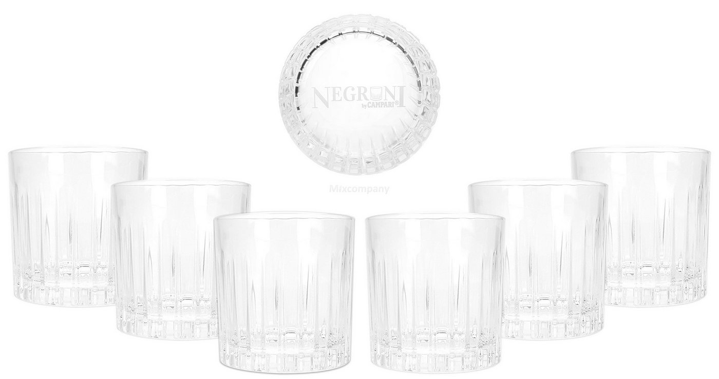Mixcompany Glas Campari Tumbler Glas Gläser Set - 6x Tumbler auf dem Glasboden Campa von Mixcompany