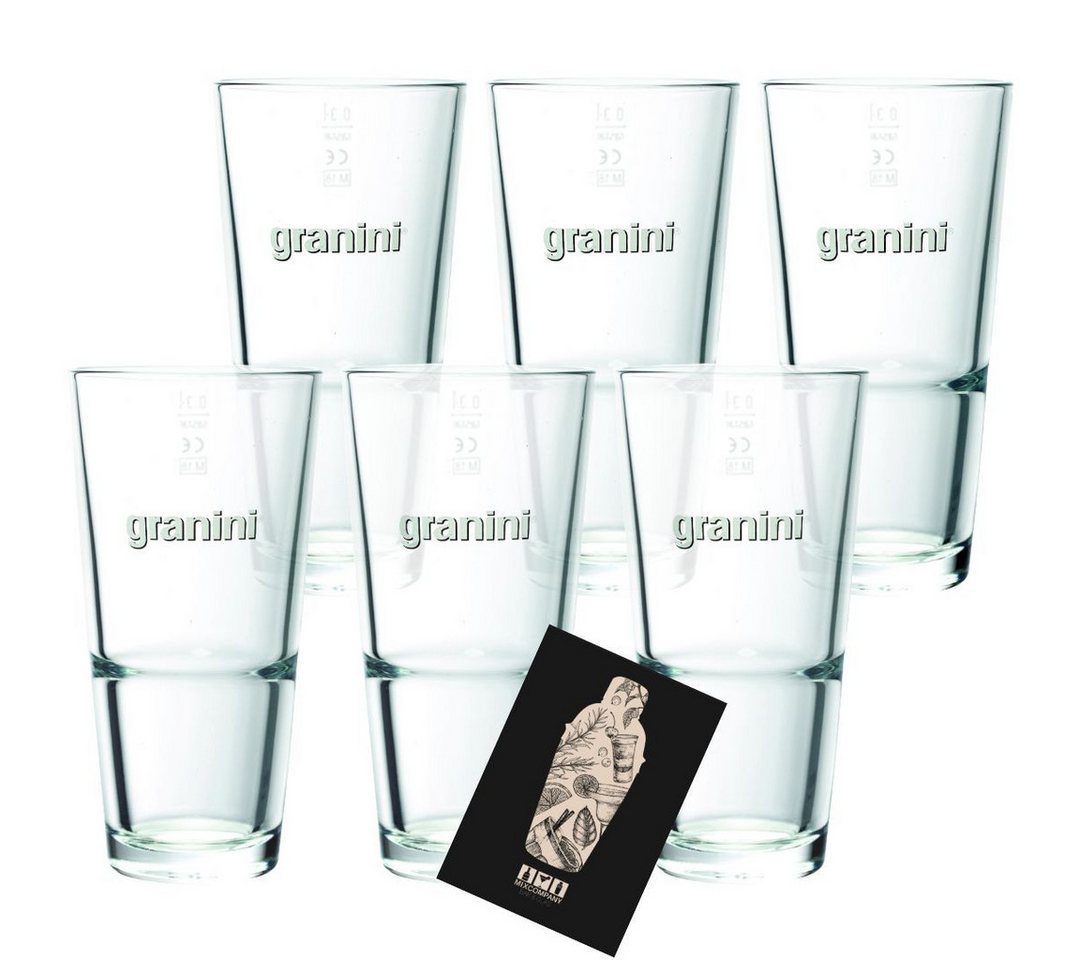 Mixcompany Glas Granini Cocktail Glas 6er-Set - 6 x Stapelbares Glas geeicht 0,3l von Mixcompany