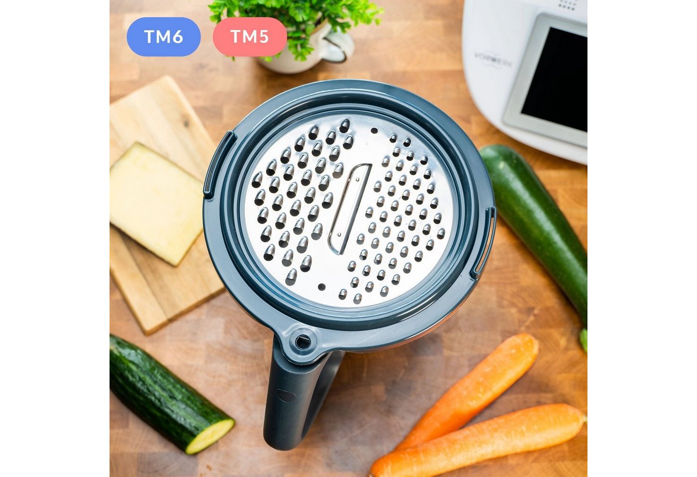 Mixcover Küchenmaschinen-Adapter mixcover Gemüse, Obst und Käsereibe für den Thermomix TM6 und TM5, Thermomix von Mixcover