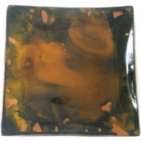 Handbemalte Glasschale Dekorative Homewear Alkohol Tinte Gelb Grün Kupfer Glimmer Pigment von MixedupDollys