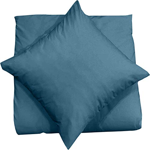 Mixi Trends Kissenhüllen 2er Set 40x40cm aus 100% Baumwolle, Farbe:Petrol von Mixi Trends