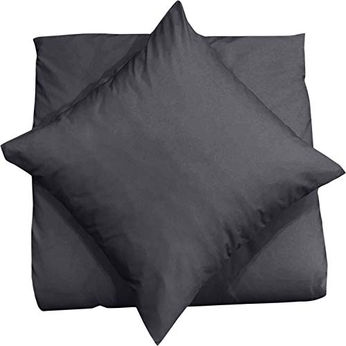 Mixi Trends Kissenhüllen 2er Set 40x40cm aus 100% Baumwolle, Farbe:Schwarz von Mixi Trends