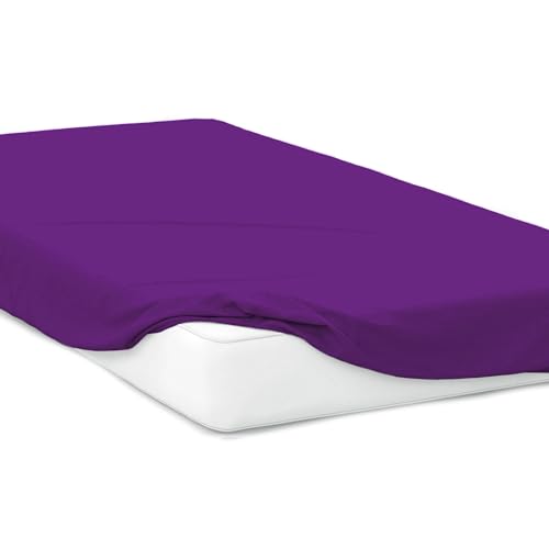 Mixi Trends Spannbettlaken Jersey Spannbetttuch 100% Baumwolle Bettlaken Bettlaken, Größe:160 x 200 cm, Farbe:Violett von Mixi Trends