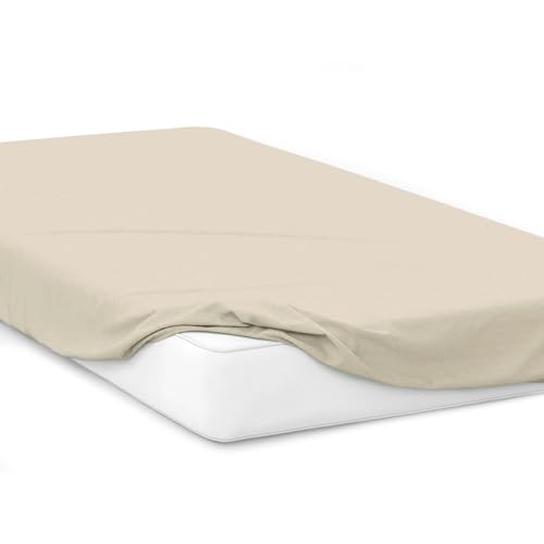 Mixi Trends Spannbettlaken Jersey Spannbetttuch 100% Baumwolle Bettlaken Bettlaken, Größe:200 x 200 cm, Farbe:Beige Mixi Trends Spannbettlaken Jersey Spannbetttuch 100% Baumwolle Bettlaken Bettlaken, Größe:200 x 200 cm, Farbe:Beige von Mixi Trends
