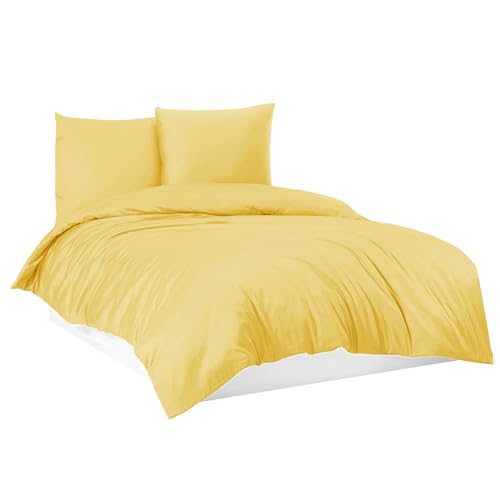 Mixibaby Bettwäsche Bettgarnitur Bettbezug 100% Baumwolle 135x200 155x220 200x200 200x220, Farbe:Vanille Gelb, Größe:200 x 200 cm Mixibaby Bettwäsche Bettgarnitur Bettbezug 100% Baumwolle 135x200 155x220 200x200 200x220, Farbe:Vanille Gelb, Größe:200 x 200 cm von Mixibaby