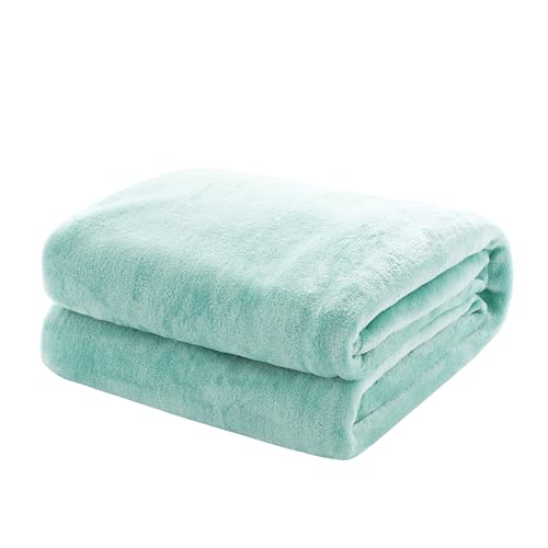 Kuscheldecke Flauschige extra weich & warm Wohndecke Flanell Fleecedecke, Falten beständig/Anti-verfärben als Sofadecke oder Bettüberwurf, Größe:150 cm x 200 cm, Farbe:Hell Mint von Mixibaby