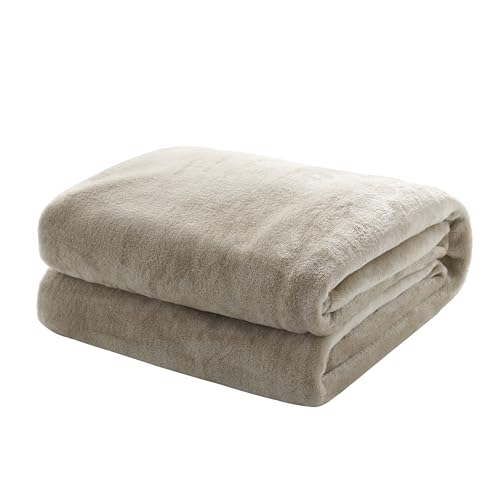 Mixibaby Kuscheldecke Flauschige extra weich & warm Wohndecke Flanell Fleecedecke, Falten beständig/Anti-verfärben als Sofadecke oder Bettüberwurf, Größe:240 cm x 270 cm, Farbe:Grau von Mixibaby
