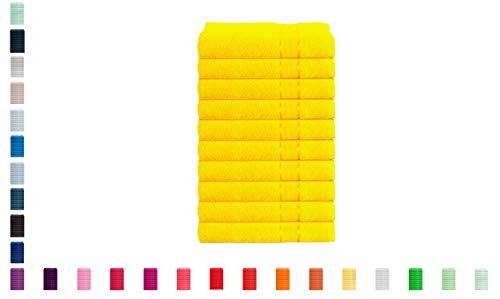 Mixibaby 10er Set Handtücher Duschtücher Badetücher Saunatücher Frottee 100 Baumwolle, Größe:Saunatuch 80x200cm, Farbe:Gelb von Mixibaby