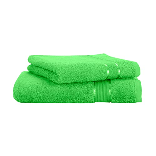 Mixibaby 2 TLG. Handtuchset 1x Duschtuch 1x Handtuch, Farbe:Apfelgrün, Größe:1 Dusch- 1 Handtücher von Mixibaby