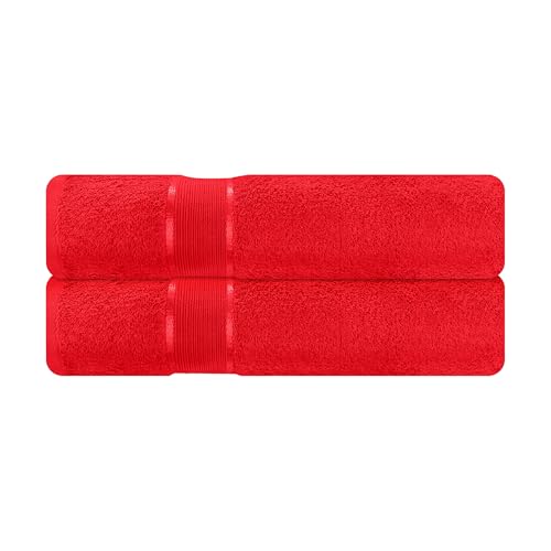 Mixibaby 2er Set Gästetuch Gästetücher Gästehandtücher 30x50 Frottee 100% Baumwolle, Farbe:Rot von Mixibaby