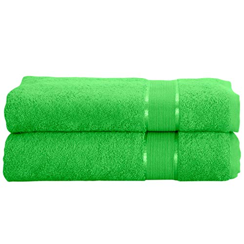 Mixibaby 2er Set Gästetuch Handtuch Duschtuch Badetuch Saunatuch Frottee Baumwolle 500gsm, Größe:Badetuch 100x150cm, Farbe:Apfelgrün von Mixibaby