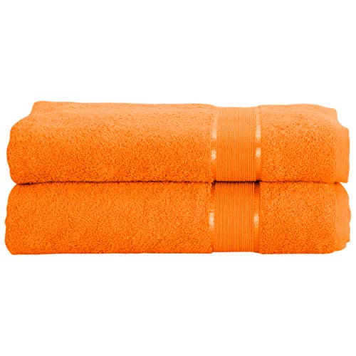 Mixibaby 2er Set Gästetuch Handtuch Duschtuch Badetuch Saunatuch Frottee Baumwolle 500gsm, Größe:Waschhandschuh 15x21cm, Farbe:Orange von Mixibaby