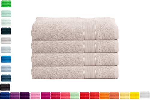 Mixibaby 4er Handtuchset Handtuch Handtücher 50cm x 100cm Frottee 100% Baumwolle 500g/qm, Farbe:Beige von Mixibaby