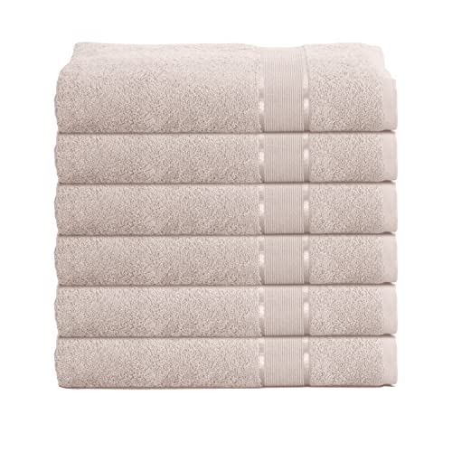 Mixibaby 6er Handtuchset Handtuch Handtücher 50cm x 100cm Frottee 100% Baumwolle 500g/qm, Farbe:Beige von Mixibaby
