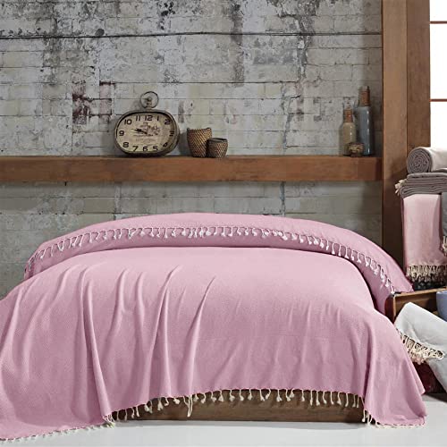 Mixibaby Bettüberwurf Tagesdecke Wohndecke Sofadecke Couchdecke 220x240 LuxTouch 100% Baumwolle, Farbe:Babyrosa von Mixibaby