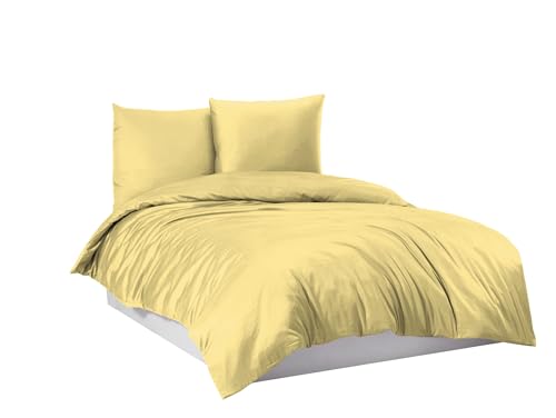 Mixibaby Bettwäsche Bettgarnitur Bettbezug 100% Baumwolle 135x200 155x220 200x220 200x200, Farbe:Vanille Gelb, Größe:200 x 200 cm Mixibaby Bettwäsche Bettgarnitur Bettbezug 100% Baumwolle 135x200 155x220 200x220 200x200, Farbe:Vanille Gelb, Größe:200 x 200 cm von Mixibaby