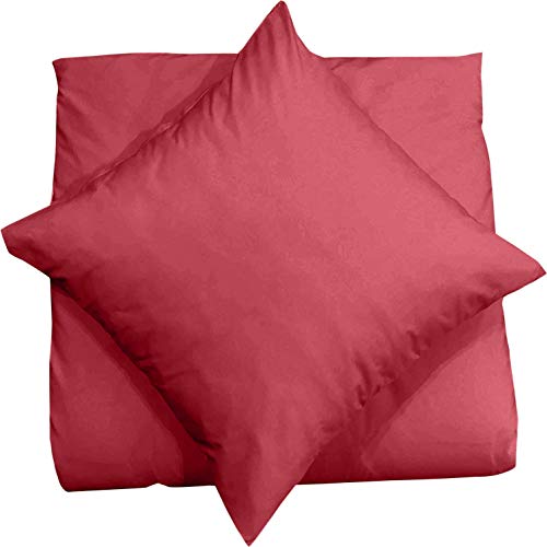 Mixibaby Kissenbezug 40X40 2er Set Dekokissen Kissenhülle Kissen Bezug 100% Baumwolle, Farbe:Rot von Mixibaby