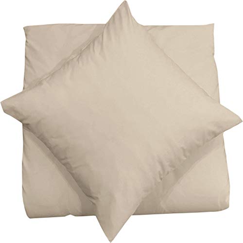 Mixibaby Kissenbezug 40X40 2er Set Dekokissen Kissenhülle Kissen Bezug 100% Baumwolle, Farbe:Taupe von Mixibaby
