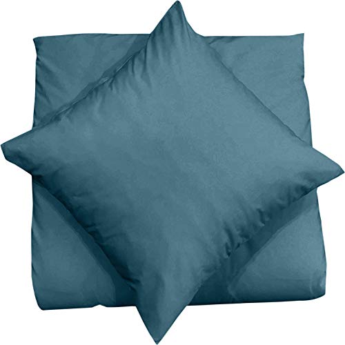 Mixibaby Kissenbezug 40X40 2er Set Dekokissen Kissenhülle Kissen Bezug 100% Baumwolle, Farbe:Teal von Mixibaby