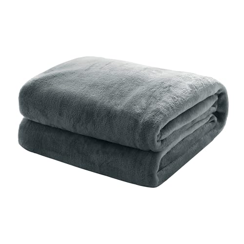 Mixibaby Kuscheldecke Flauschige extra weich & warm Wohndecke Flanell Fleecedecke, Falten beständig/Anti-verfärben als Sofadecke oder Bettüberwurf, Größe:150 cm x 200 cm, Farbe:Antrazit von Mixibaby