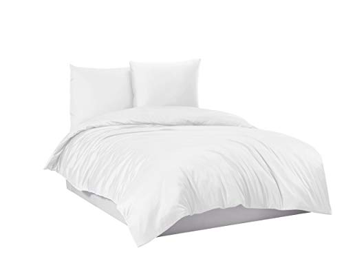 Mixibaby Luxus Flannel Feinbieber Bettwäsche Bettgarnitur Bettbezug 135x200cm 200x200cm, Größe:135 x 200 cm, Farbe:Weiß von Mixibaby
