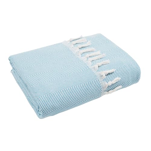 Mixibaby Tagesdecke 150x 200 Wohndecke Wendedecke Kuscheldeck Sofadecke Couchdecke, Farbe:Türkis-Cream von Mixibaby