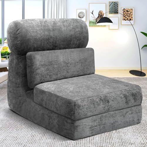 Mixiniso Klappbares Schlafsofa, Futonsofa mit Rückenstütze und waschbarem Bezug von Mixiniso