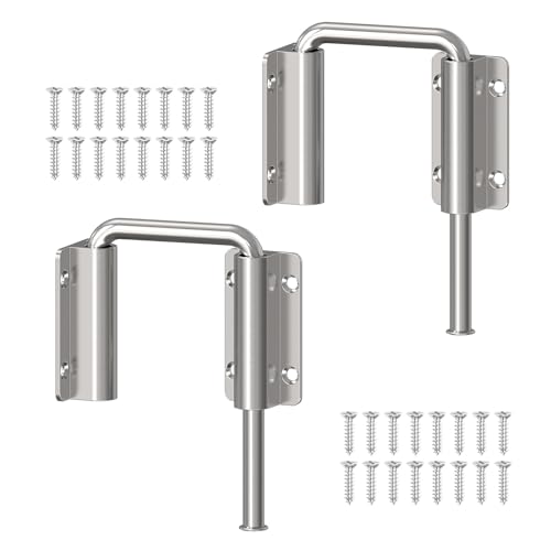 Mixizigoz Terrassenschloss für Schiebetüren, 6,5 cm, U-förmiger Schlaufenriegel, 90/180 Grad, Heimsicherheitsschloss für Schiebetüren, Fenster, Scheunen, Gärten, Bildschirme (Silber, 2 Stück) von Mixizigoz