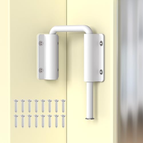 Mixizigoz Terrassenschloss für Schiebetüren, 6,5 cm, U-förmiger Schlaufenriegel, 90/180 Grad, Heimsicherheitsschloss für Schiebetüren, Fenster, Scheunen, Gärten, Bildschirme (Weiß, 1 Stück) von Mixizigoz