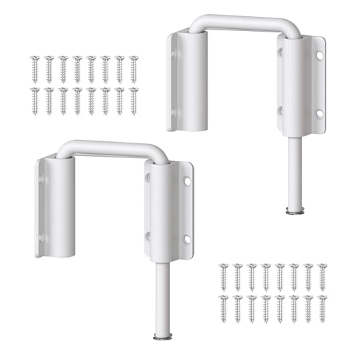 Mixizigoz Terrassenschloss für Schiebetüren, 6,5 cm, U-förmiger Schlaufenriegel, 90/180 Grad, Heimsicherheitsschloss für Schiebetüren, Fenster, Scheunen, Gärten, Bildschirme (Weiß, 2 Stück) von Mixizigoz