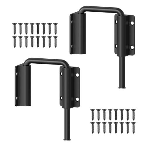 Mixizigoz Terrassenschloss für Schiebetüren, 6,5 cm, U-förmiger Schlaufenriegel, 90/180 Grad, Heimsicherheitsschloss für Schiebetüren, Fenster, Scheunen, Gärten, Bildschirme (schwarz, 2 Stück) von Mixizigoz