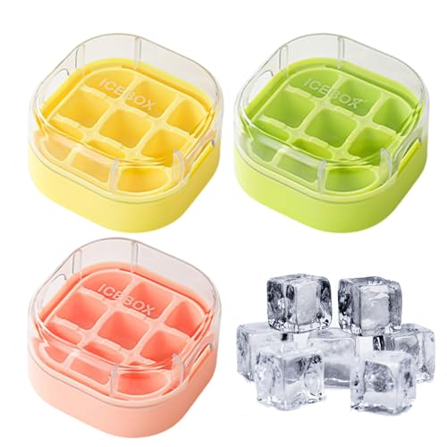 Mixnexorad Eisblockform - 9 Fächer Whisky Eisblock Form,Einfache Entnahme Stapelbare Quadratische Eiswürfel Form Für Cocktails von Mixnexorad