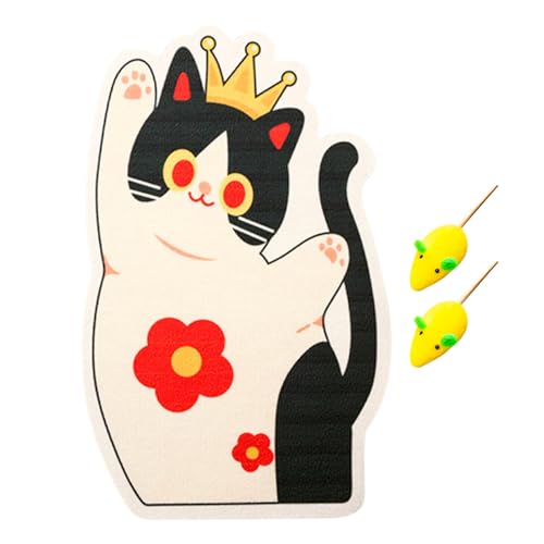 Mixnexorad Kratzbrett Für Katzen | Selbstklebende Kratzmatte Mit Interaktiven Spielzeug | Wandmontierter Möbelschutz Für Teppich Boden Sofa Spiel Aktivität von Mixnexorad