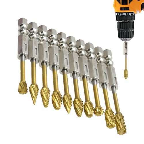 Mixnexorad Schleifaufsätze | Zehn Stück Wolframkarbid Rotary Tool Aufsatz - Vielseitige Fräser Mit 6,35mm Schaft Für Metall Holzbearbeitung Gravur Polieren Mixnexorad Schleifaufsätze | Zehn Stück Wolframkarbid Rotary Tool Aufsatz - Vielseitige Fräser Mit 6,35mm Schaft Für Metall Holzbearbeitung Gravur Polieren von Mixnexorad