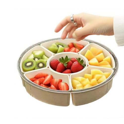 Mixnexorad Unterteilte Snackbehälter - 6-Fach Unterteilte Aufbewahrungsbox Mit Deckel & Griff - Wiederverwendbar Für Unterwegs Partys Snacks Obst Käse Mixnexorad Unterteilte Snackbehälter - 6-Fach Unterteilte Aufbewahrungsbox Mit Deckel & Griff - Wiederverwendbar Für Unterwegs Partys Snacks Obst Käse von Mixnexorad