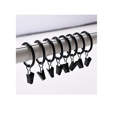 Miya@ hochwertige 30 Packung Metall Vorhang Clip Ringe Gardinenringe mit Clip Drapery Vorhang Ringe mit Clip (schwarz) von Miya beautycenter