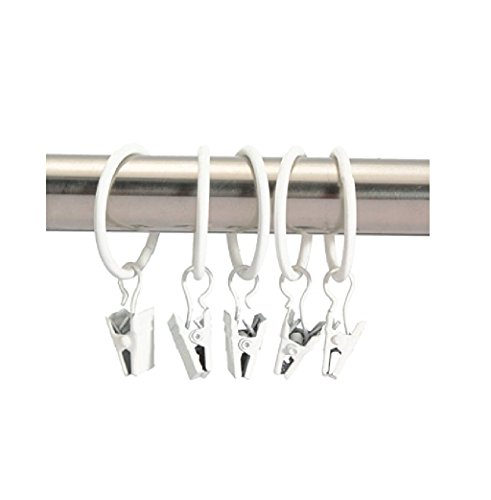 Miya@ hochwertige 30 Packung Metall Vorhang Clip Ringe Gardinenringe mit Clip Drapery Vorhang Ringe mit Clip (Weiss) von Miya beautycenter