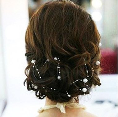 Miya 1,3m schöne weiß Perlengirlande Braut HARR Accessoires, Braut Hochzeit Haarschmuck, Hochzeit Deko, Tisch deko (4) von Miya